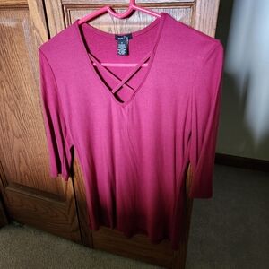 Rue21 Burgundy V-Neck Top